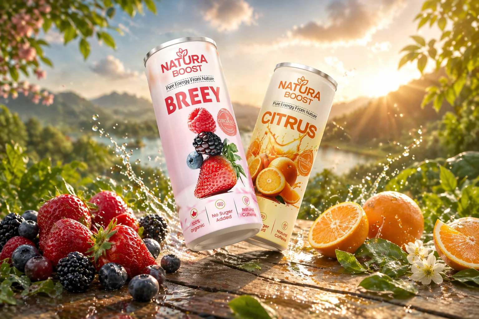 Natura Boost – Modern Juice Can Packaging Design