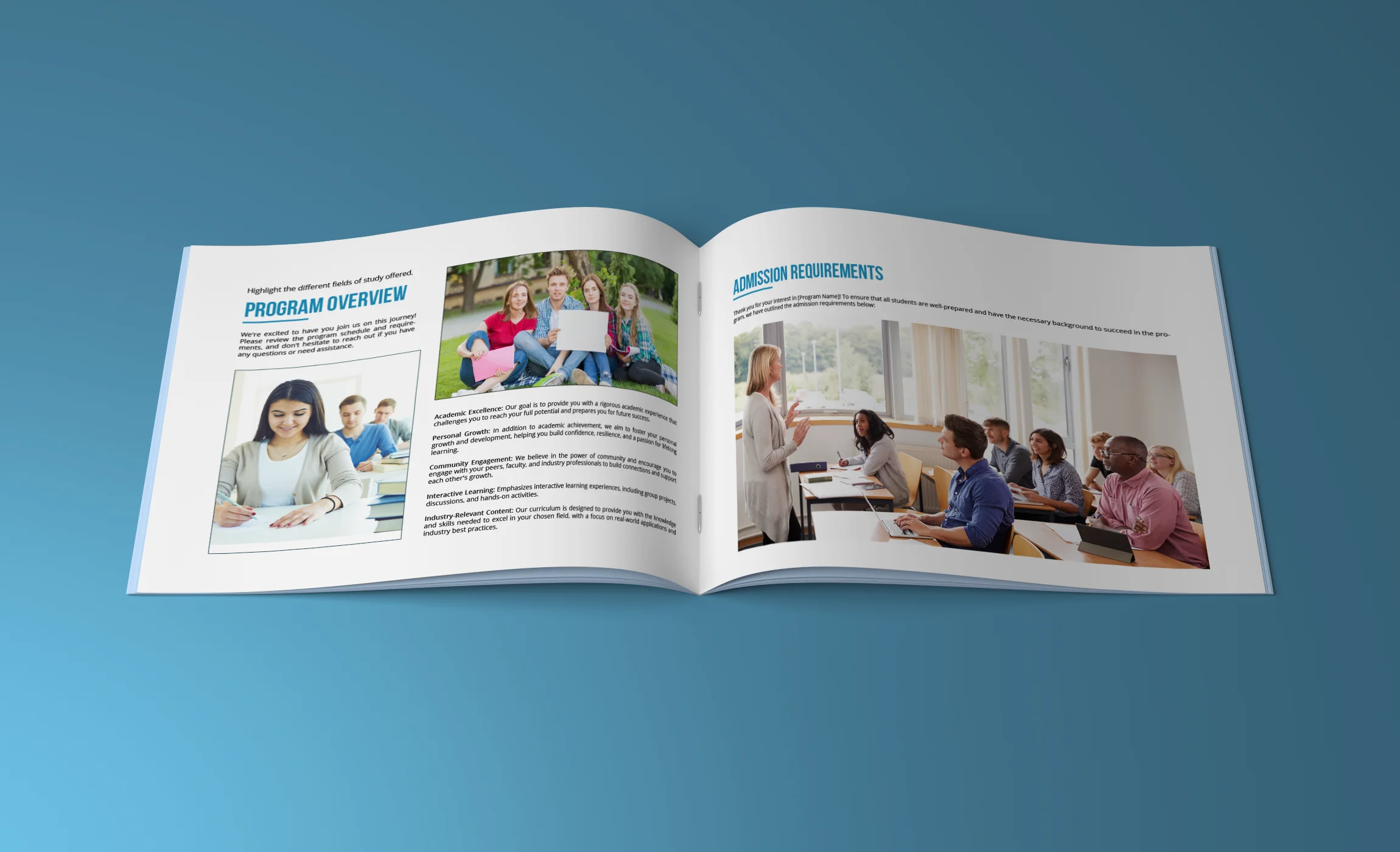 Study Spot – Educational College Catalogue Design
