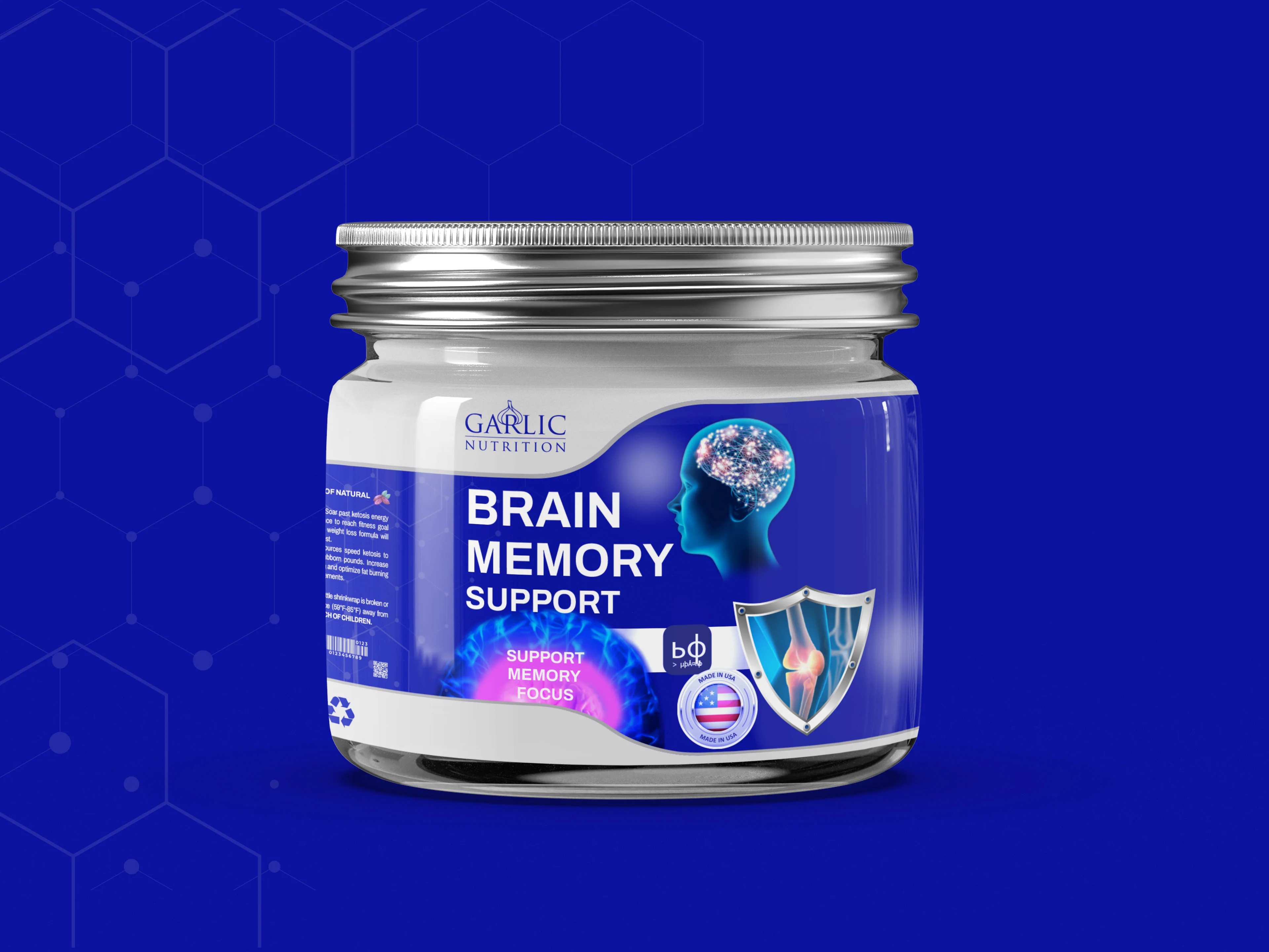Garlic Nutrition – Modern Supplement Label Design