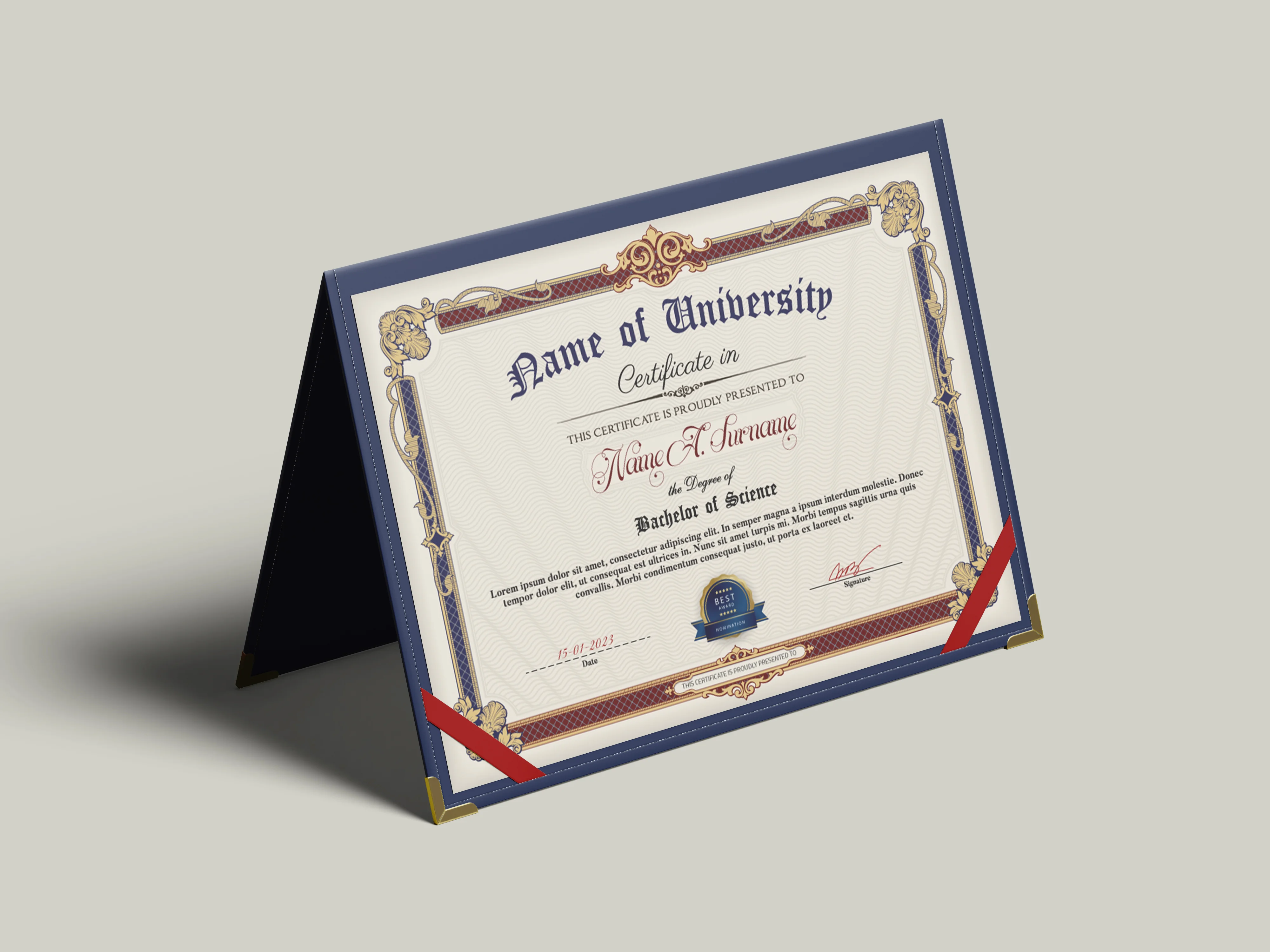 Modern University Certificate Design