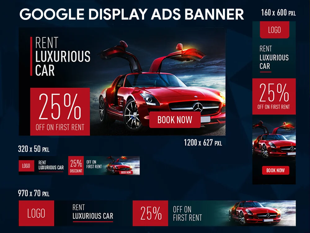 Luxury Car Rental – Google Display Ads Banner Design
