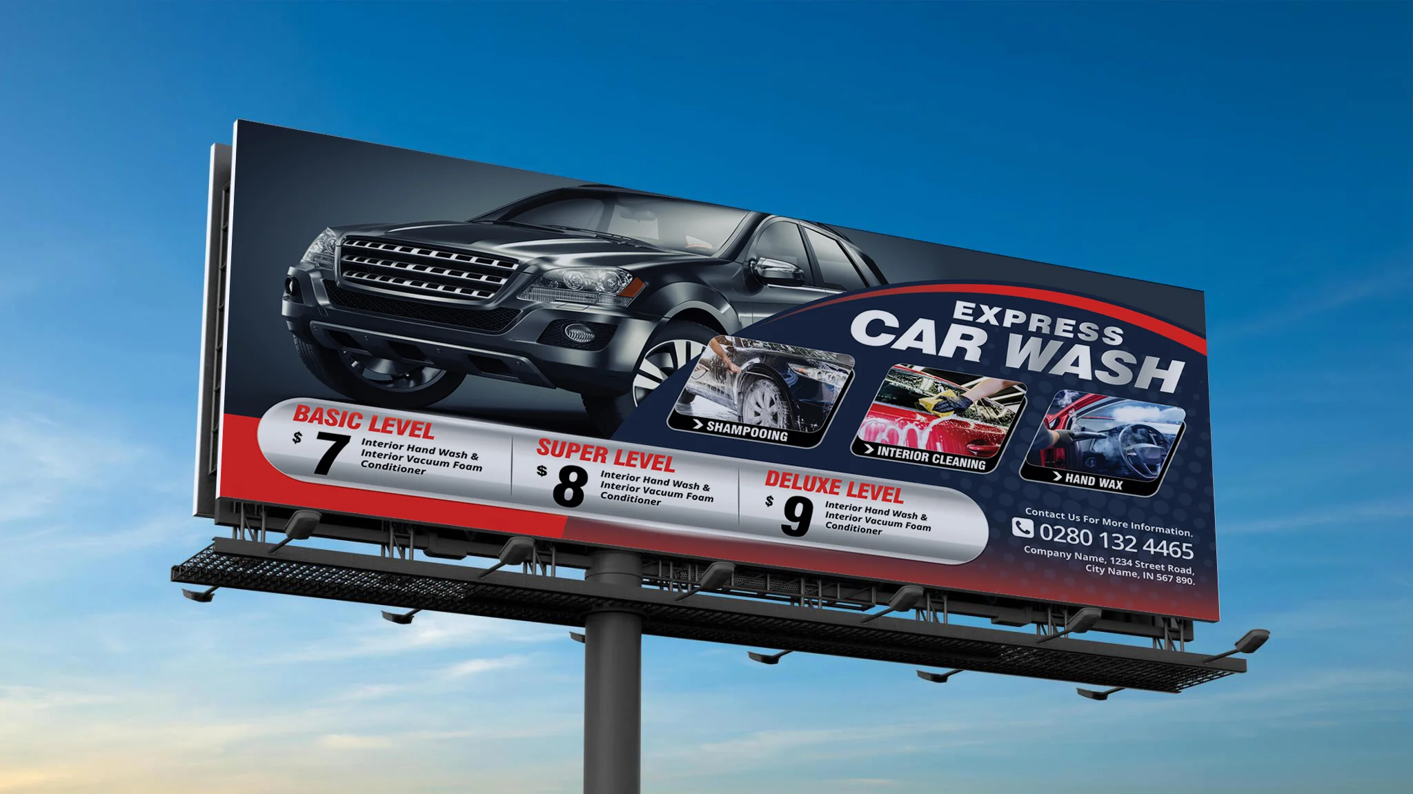 Express Car Wash – Billboard Poster Design