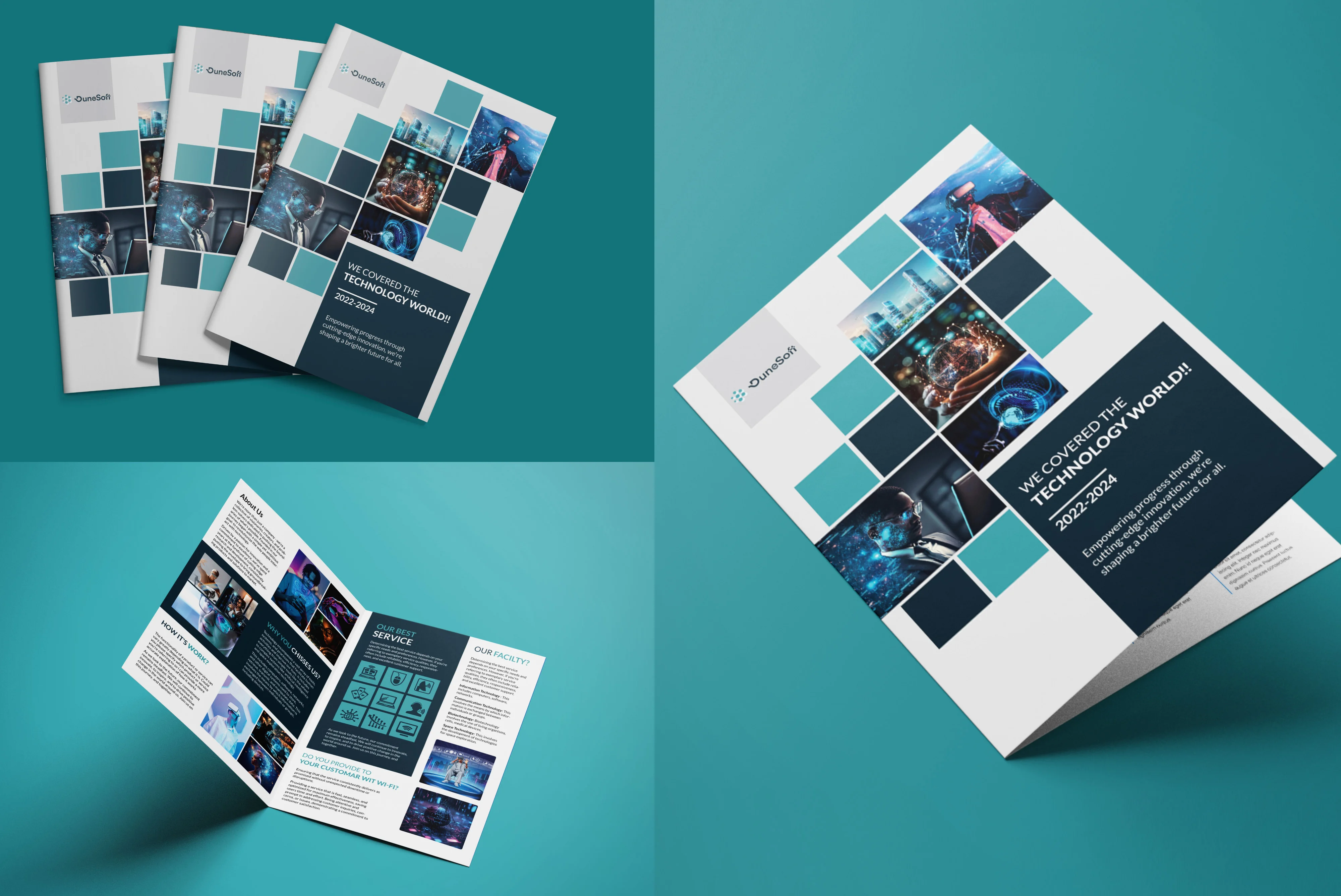 Dunesoft – Technology Company Bi-Fold Brochure Design