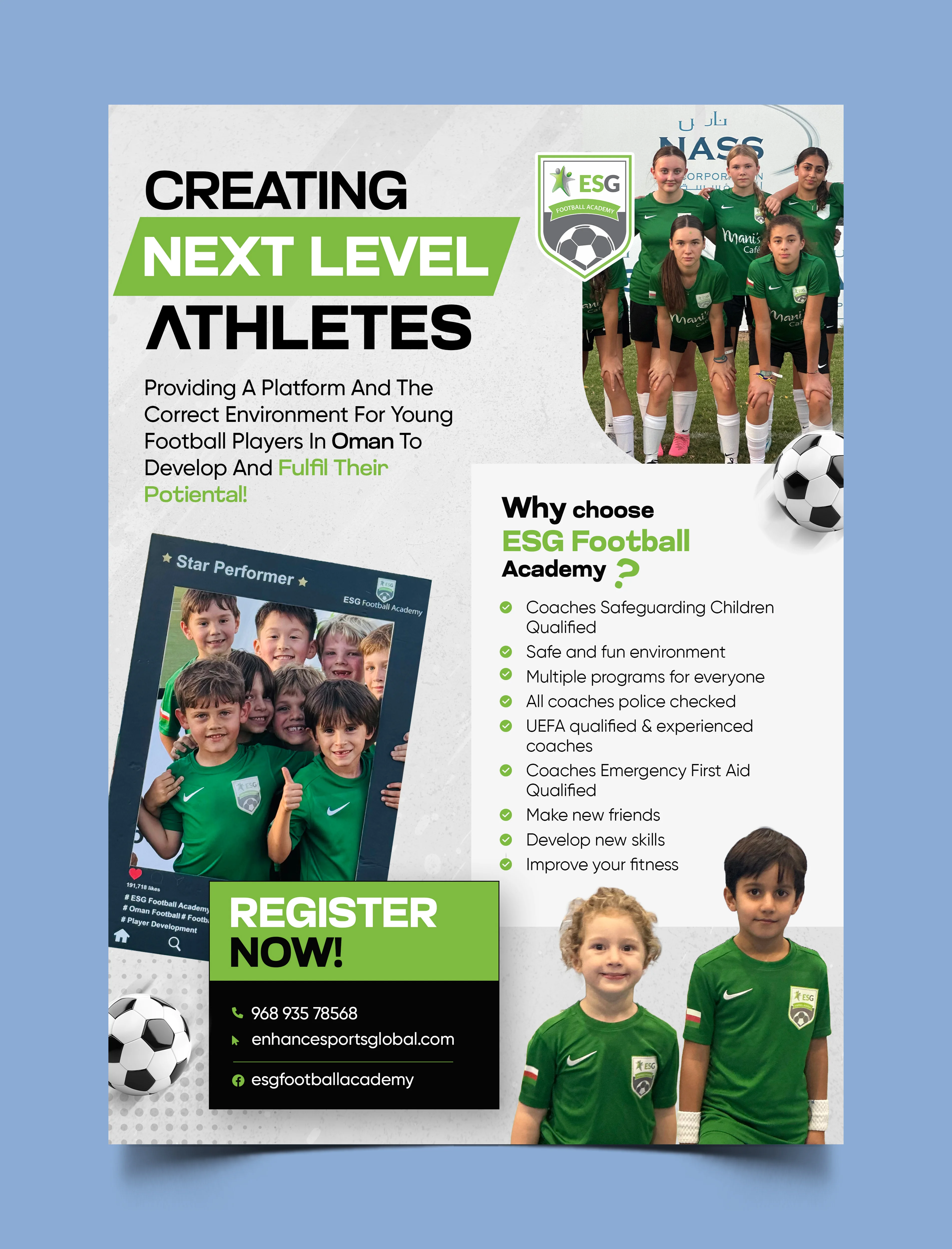 ESG Football Academy – Modern Sports Flyer Design