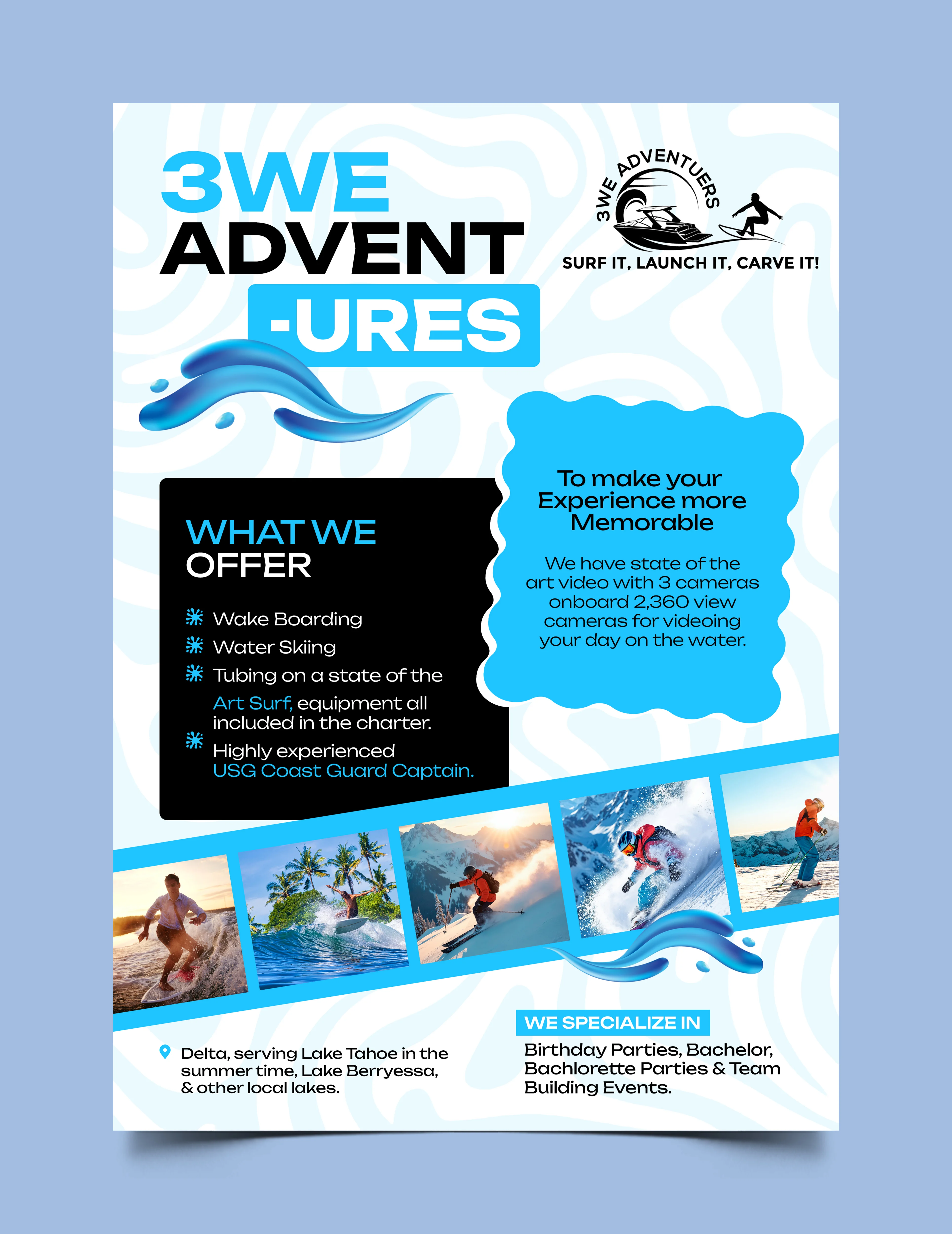 3WE Adventures – Outdoor & Water Sports Flyer Design