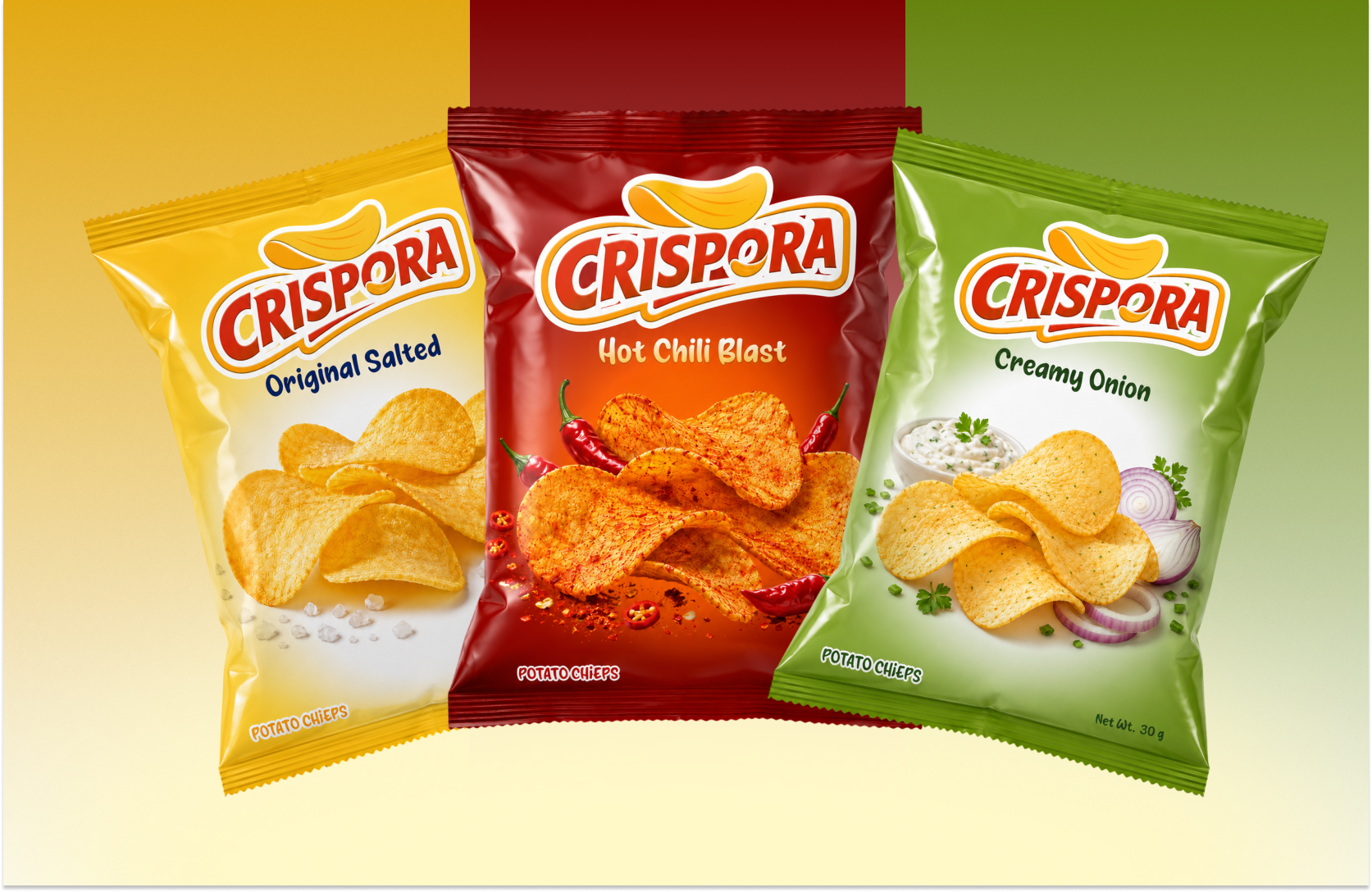 CRISPORA – Potato Chips Packaging Design