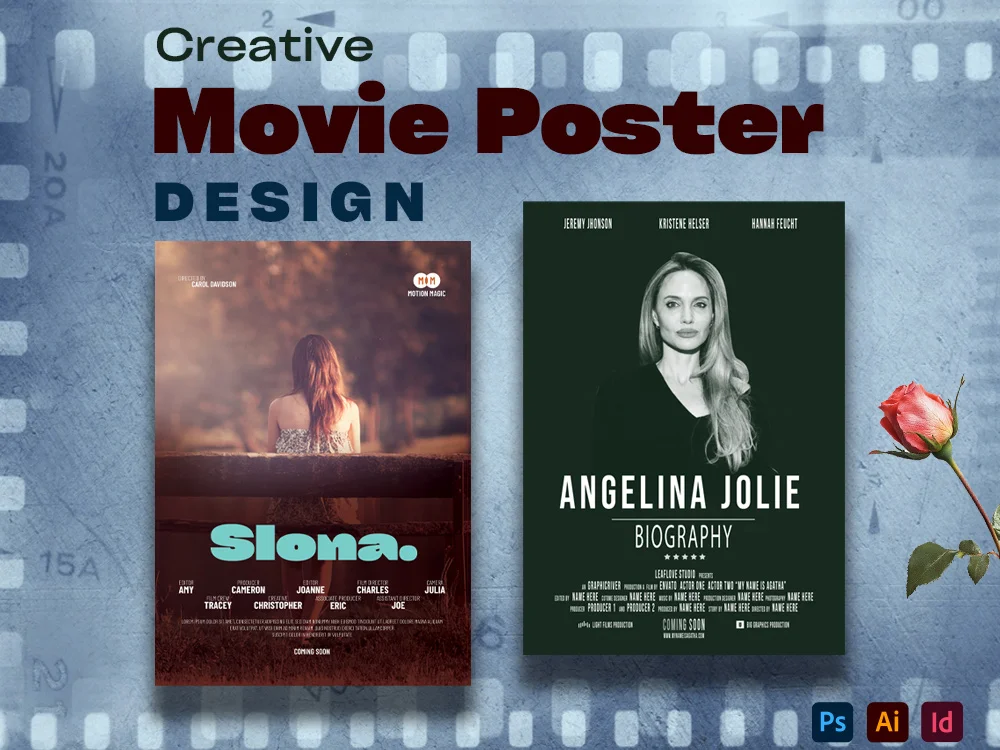 Slona & Angelina Jolie Biography – Creative Movie Poster Design