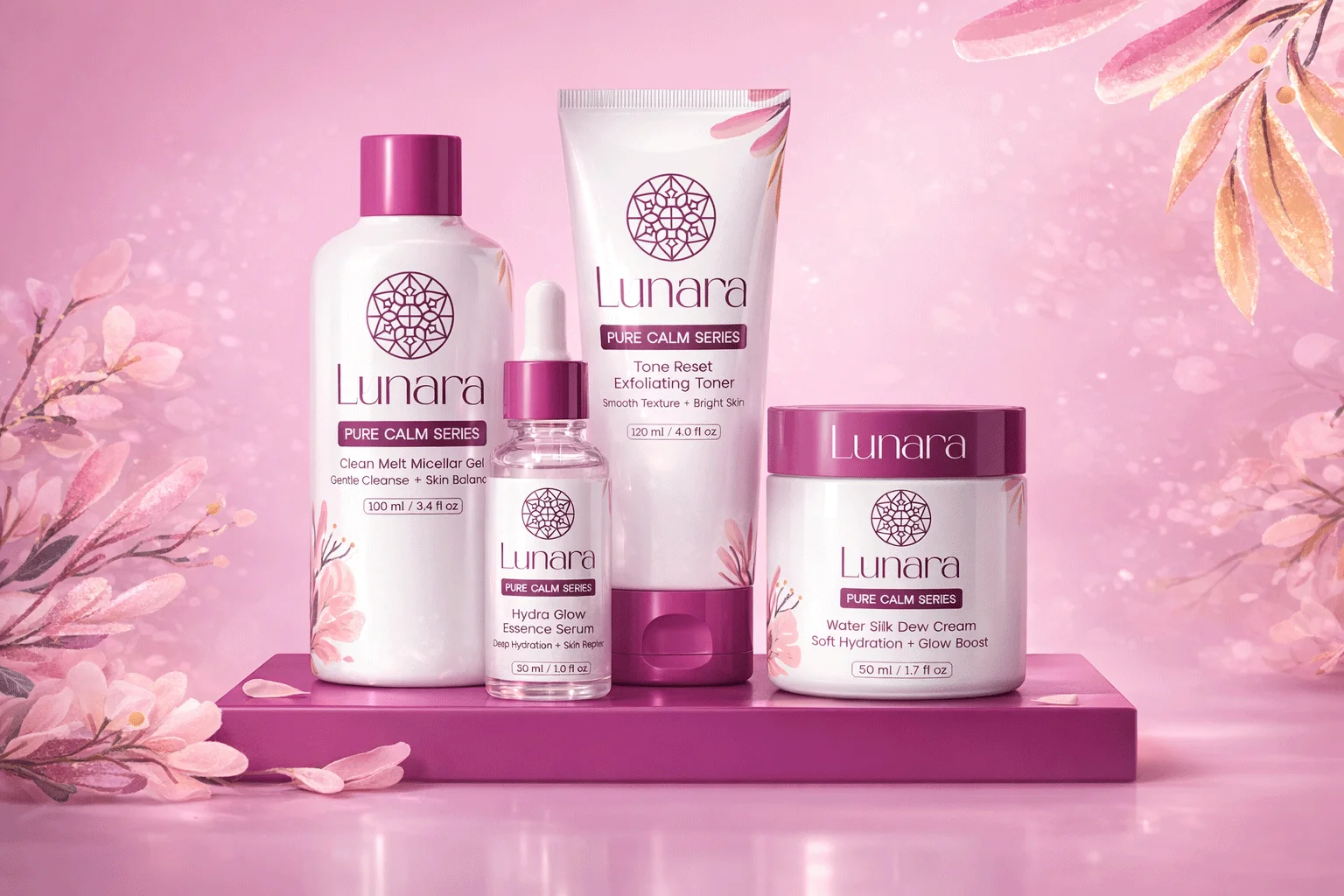 Lunara – Skincare Cosmetics Packaging Design